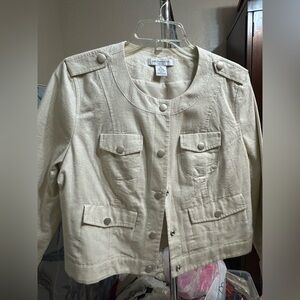 Liz Claiborne Petite Cream Linen Blend